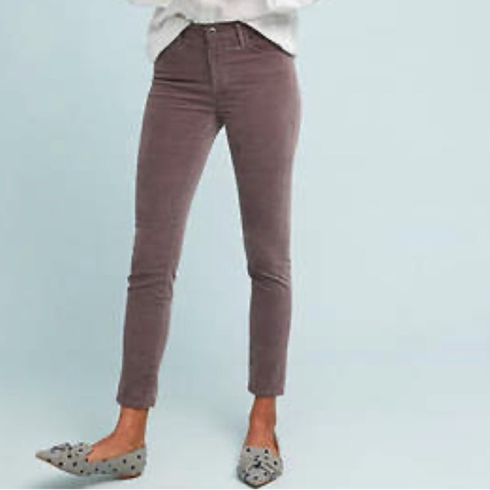 AG Anthropologie exclusive Stevie Velvet Ankle Pants 28